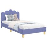 Casa si Gradina - Mobilier - Paturi si accesorii - Paturi - Cadru de pat pentru copii cu spatar Albastru Jeans 90 x 200 cm - Infinity.ro