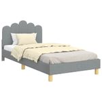 Casa si Gradina - Mobilier - Paturi si accesorii - Paturi - Cadru de pat pentru copii cu spatar Gri deschis 90 x 190 cm - Infinity.ro