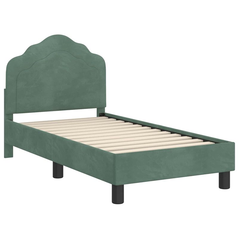 Casa si Gradina - Mobilier - Paturi si accesorii - Paturi - Cadru de pat pentru copii cu spatar Verde Marii 70 x 140 cm - Infinity.ro