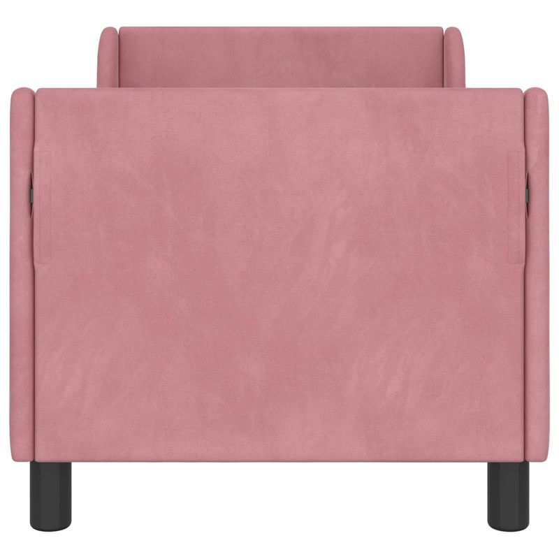 Casa si Gradina - Mobilier - Paturi si accesorii - Paturi - Cadru de pat pentru copii cu spatar Roz 70 x 140 cm Catifea - Infinity.ro