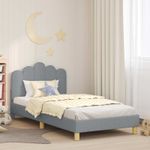 Casa si Gradina - Mobilier - Paturi si accesorii - Paturi - Cadru de pat pentru copii cu spatar Gri deschis 90 x 190 cm - Infinity.ro