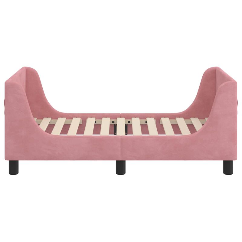 Casa si Gradina - Mobilier - Paturi si accesorii - Paturi - Cadru de pat pentru copii cu spatar Roz 70 x 140 cm Catifea - Infinity.ro