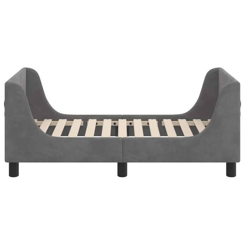 Casa si Gradina - Mobilier - Paturi si accesorii - Paturi - Cadru de pat pentru copii cu spatar Gri inchis 70 x 140 cm - Infinity.ro
