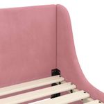 Casa si Gradina - Mobilier - Paturi si accesorii - Paturi - Cadru de pat pentru copii cu spatar Roz 70 x 140 cm Catifea - Infinity.ro