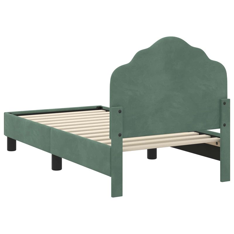 Casa si Gradina - Mobilier - Paturi si accesorii - Paturi - Cadru de pat pentru copii cu spatar Verde Marii 70 x 140 cm - Infinity.ro