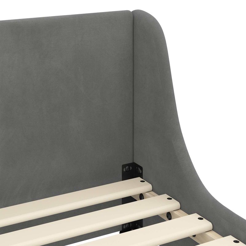 Casa si Gradina - Mobilier - Paturi si accesorii - Paturi - Cadru de pat pentru copii cu spatar Gri inchis 70 x 140 cm - Infinity.ro