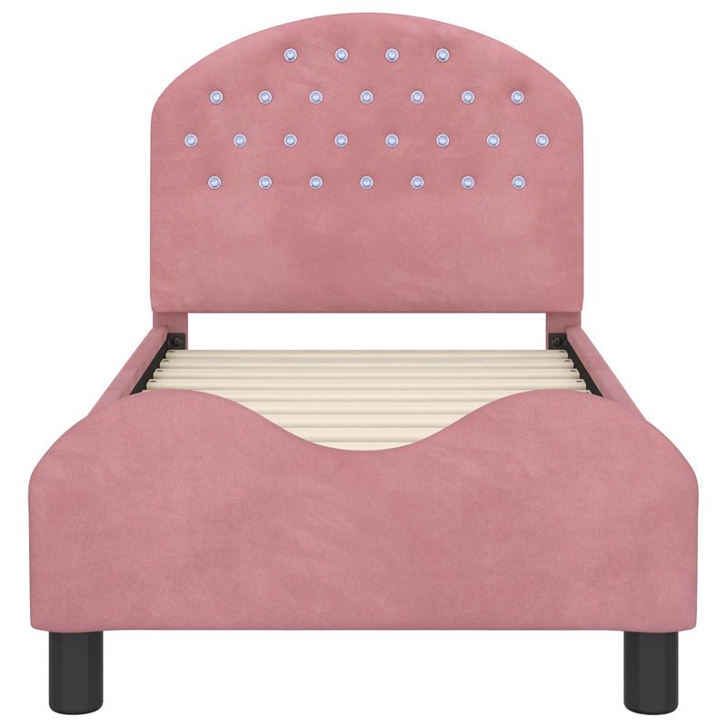 Casa si Gradina - Mobilier - Paturi si accesorii - Paturi - Cadru de pat pentru copii cu spatar Roz 70 x 140 cm Catifea - Infinity.ro