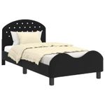 Casa si Gradina - Mobilier - Paturi si accesorii - Paturi - Cadru de pat pentru copii cu spatar Negru 80 x 160 cm Catifea - Infinity.ro