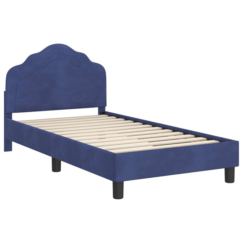 Casa si Gradina - Mobilier - Paturi si accesorii - Paturi - Cadru de pat pentru copii cu spatar Albastru Politie - Infinity.ro