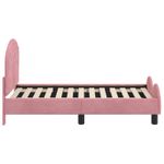 Casa si Gradina - Mobilier - Paturi si accesorii - Paturi - Cadru de pat pentru copii cu spatar Roz 70 x 140 cm Catifea - Infinity.ro
