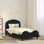 Casa si Gradina - Mobilier - Paturi si accesorii - Paturi - Cadru de pat pentru copii cu spatar Negru 80 x 160 cm Catifea - Infinity.ro