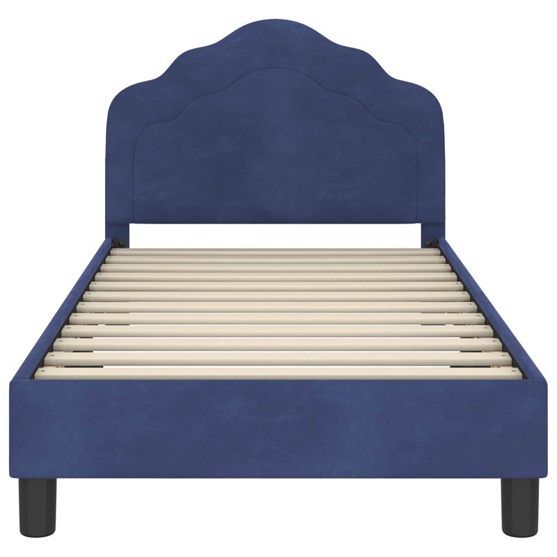 Casa si Gradina - Mobilier - Paturi si accesorii - Paturi - Cadru de pat pentru copii cu spatar Albastru Politie - Infinity.ro