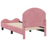 Casa si Gradina - Mobilier - Paturi si accesorii - Paturi - Cadru de pat pentru copii cu spatar Roz 70 x 140 cm Catifea - Infinity.ro