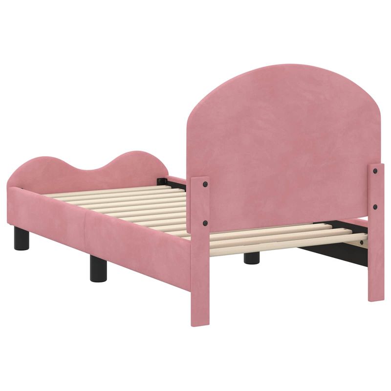 Casa si Gradina - Mobilier - Paturi si accesorii - Paturi - Cadru de pat pentru copii cu spatar Roz 70 x 140 cm Catifea - Infinity.ro