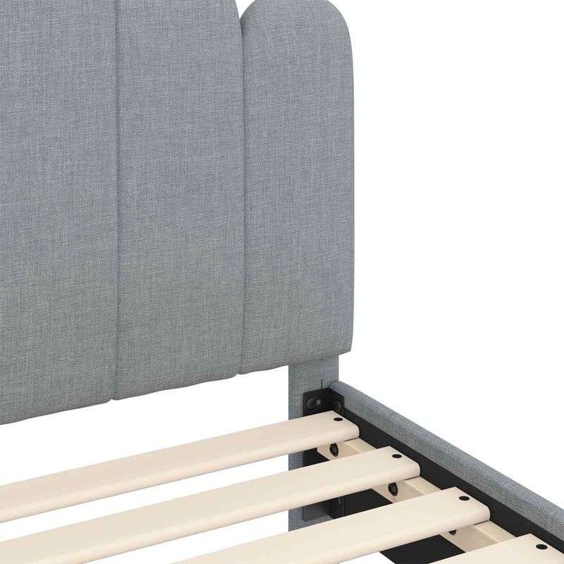Casa si Gradina - Mobilier - Paturi si accesorii - Paturi - Cadru de pat pentru copii cu spatar Gri deschis 90 x 190 cm - Infinity.ro