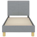 Casa si Gradina - Mobilier - Paturi si accesorii - Paturi - Cadru de pat pentru copii cu spatar Gri deschis 70 x 140 cm - Infinity.ro