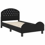 Casa si Gradina - Mobilier - Paturi si accesorii - Paturi - Cadru de pat pentru copii cu spatar Negru 80 x 160 cm Catifea - Infinity.ro