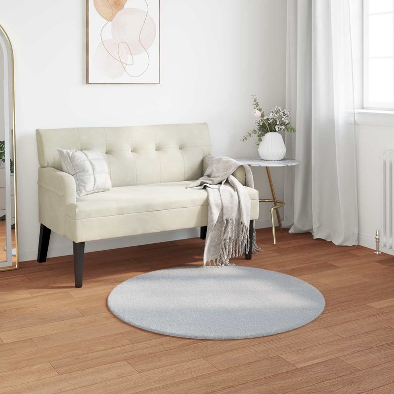Casa si Gradina - Textile si covoare - Covoare - Covoare casa - Covor din Blana Faux de Iepure Olite Gri Ø 80 cm Poliester - Infinity.ro