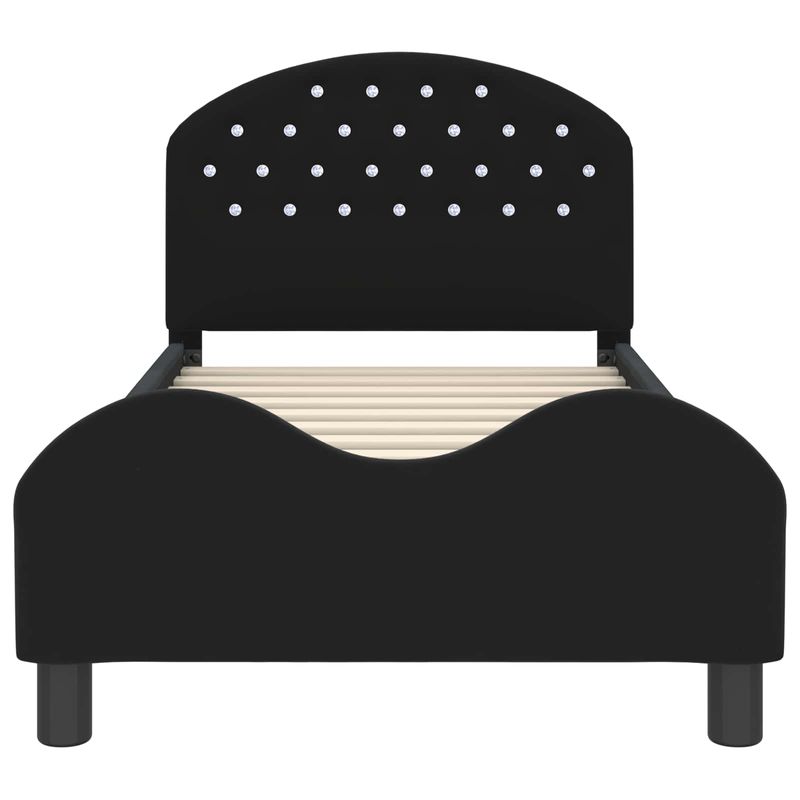 Casa si Gradina - Mobilier - Paturi si accesorii - Paturi - Cadru de pat pentru copii cu spatar Negru 80 x 160 cm Catifea - Infinity.ro