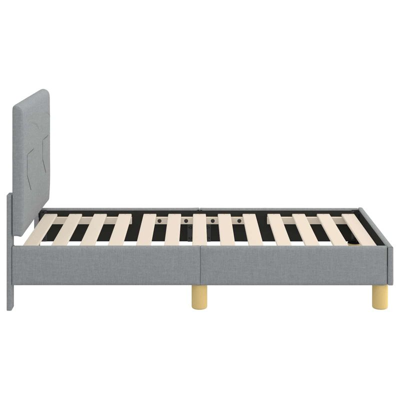 Casa si Gradina - Mobilier - Paturi si accesorii - Paturi - Cadru de pat pentru copii cu spatar Gri deschis 70 x 140 cm - Infinity.ro