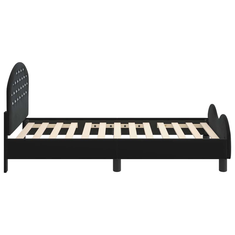 Casa si Gradina - Mobilier - Paturi si accesorii - Paturi - Cadru de pat pentru copii cu spatar Negru 80 x 160 cm Catifea - Infinity.ro