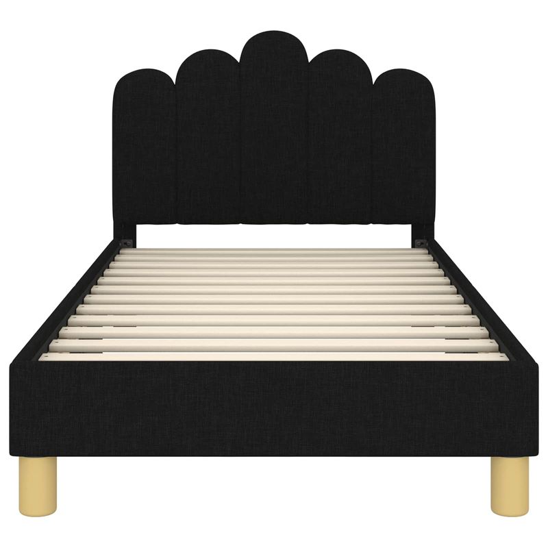 Casa si Gradina - Mobilier - Paturi si accesorii - Paturi - Cadru de pat pentru copii cu spatar Negru 80 x 160 cm tesatura - Infinity.ro