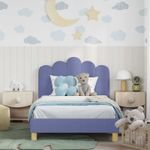 Casa si Gradina - Mobilier - Paturi si accesorii - Paturi - Cadru de pat pentru copii cu spatar Albastru Jeans 80 x 200 cm - Infinity.ro
