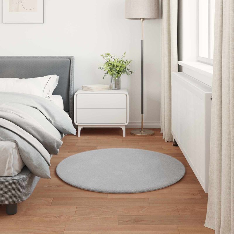 Casa si Gradina - Textile si covoare - Covoare - Covoare casa - Covor din Blana Faux de Iepure Olite Gri Ø 80 cm Poliester - Infinity.ro
