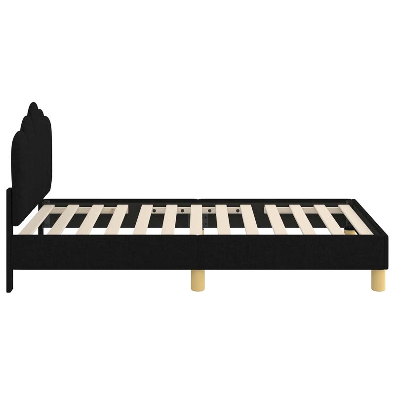 Casa si Gradina - Mobilier - Paturi si accesorii - Paturi - Cadru de pat pentru copii cu spatar Negru 80 x 160 cm tesatura - Infinity.ro