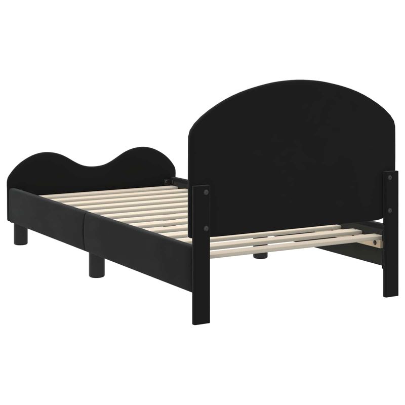 Casa si Gradina - Mobilier - Paturi si accesorii - Paturi - Cadru de pat pentru copii cu spatar Negru 80 x 160 cm Catifea - Infinity.ro