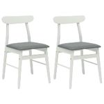 Casa si Gradina - Mobilier - Scaune si fotolii - Scaune - Scaun de sufragerie 2 pcs Alb si gri Lemn Solid de Cauciuc - Infinity.ro