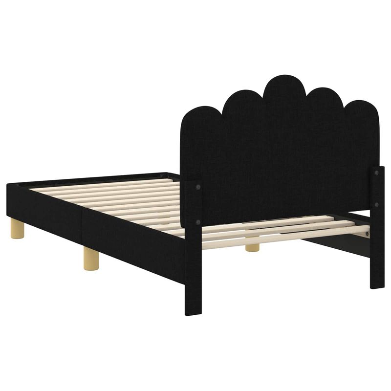 Casa si Gradina - Mobilier - Paturi si accesorii - Paturi - Cadru de pat pentru copii cu spatar Negru 80 x 160 cm tesatura - Infinity.ro