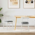 Casa si Gradina - Mobilier - Scaune si fotolii - Scaune - Scaun de sufragerie 2 pcs Alb si gri Lemn Solid de Cauciuc - Infinity.ro