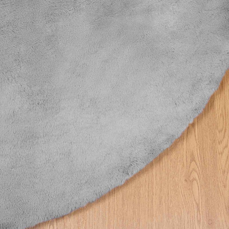 Casa si Gradina - Textile si covoare - Covoare - Covoare casa - Covor din Blana Faux de Iepure Olite Gri Ø 80 cm Poliester - Infinity.ro