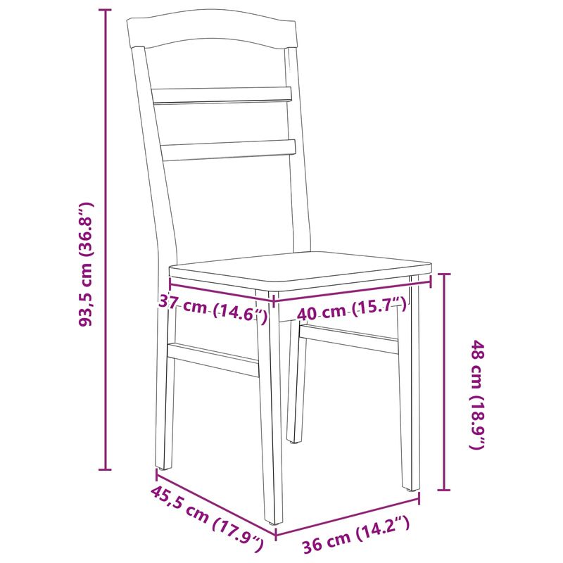 Casa si Gradina - Mobilier - Scaune si fotolii - Scaune - Scaun de sufragerie 2 pcs Alb si Natural Lemn Solid de Cauciuc - Infinity.ro