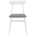 Casa si Gradina - Mobilier - Scaune si fotolii - Scaune - Scaun de sufragerie 2 pcs Alb si gri Lemn Solid de Cauciuc - Infinity.ro