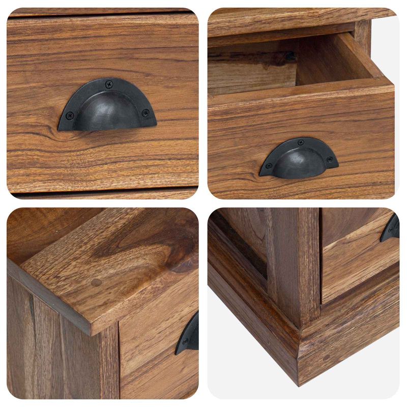 Casa si Gradina - Mobilier - Comode si corpuri - Comode - Support TV cu sertar Maro 110 x 30 x 40 cm Lemn solid de tec - Infinity.ro