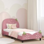 Casa si Gradina - Mobilier - Paturi si accesorii - Paturi - Cadru de pat pentru copii cu spatar Roz 80 x 200 cm Catifea - Infinity.ro