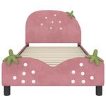 Casa si Gradina - Mobilier - Paturi si accesorii - Paturi - Cadru de pat pentru copii cu spatar Roz 80 x 200 cm Catifea - Infinity.ro