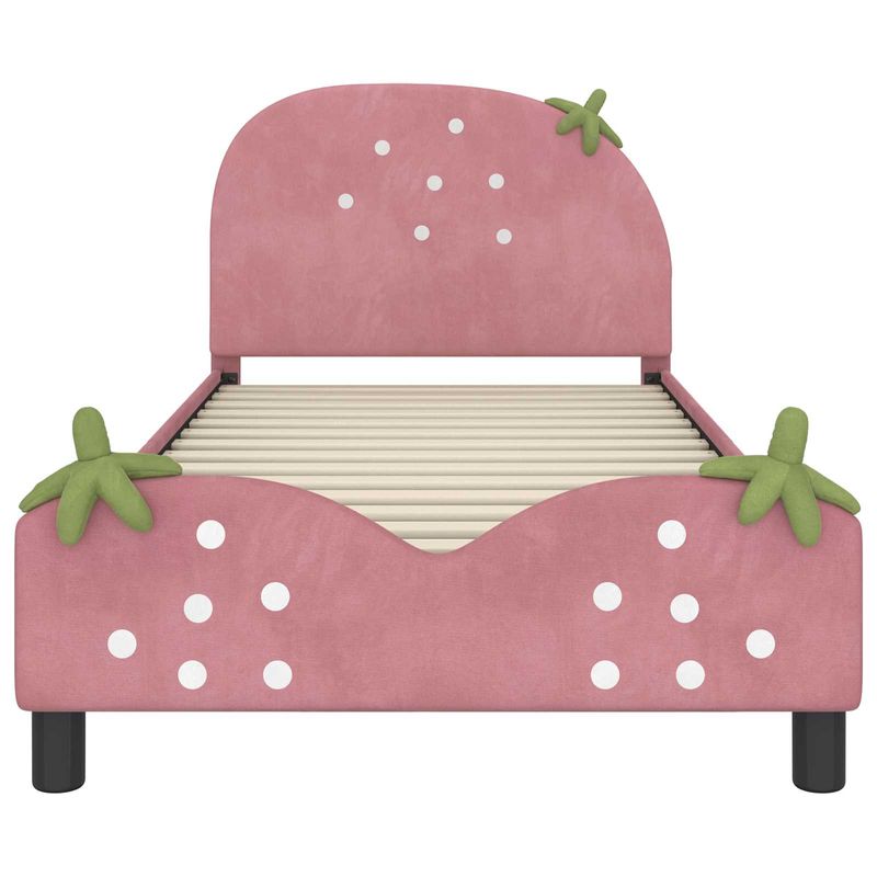Casa si Gradina - Mobilier - Paturi si accesorii - Paturi - Cadru de pat pentru copii cu spatar Roz 80 x 200 cm Catifea - Infinity.ro
