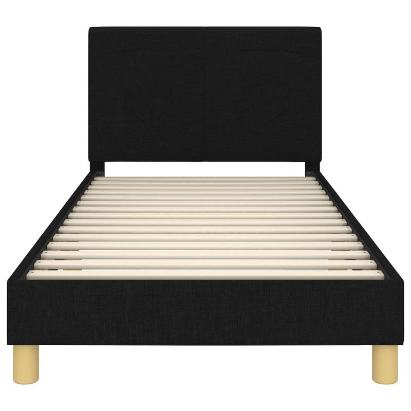 Casa si Gradina - Mobilier - Paturi si accesorii - Paturi - Cadru de pat pentru copii cu spatar Negru 80 x 200 cm tesatura - Infinity.ro
