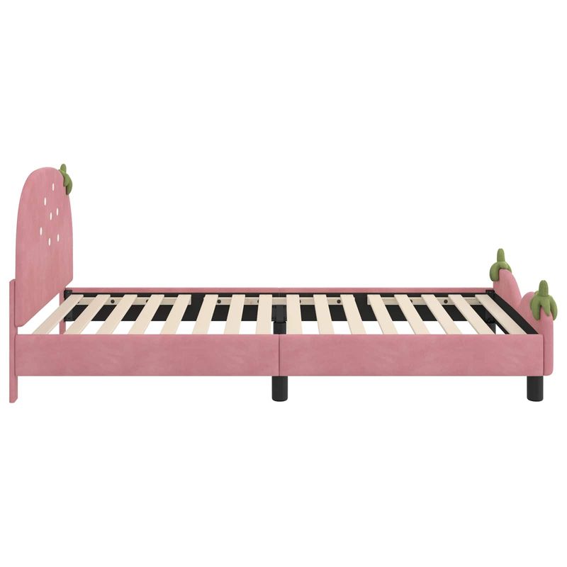 Casa si Gradina - Mobilier - Paturi si accesorii - Paturi - Cadru de pat pentru copii cu spatar Roz 80 x 200 cm Catifea - Infinity.ro