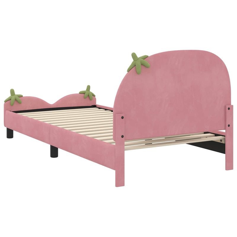 Casa si Gradina - Mobilier - Paturi si accesorii - Paturi - Cadru de pat pentru copii cu spatar Roz 80 x 200 cm Catifea - Infinity.ro