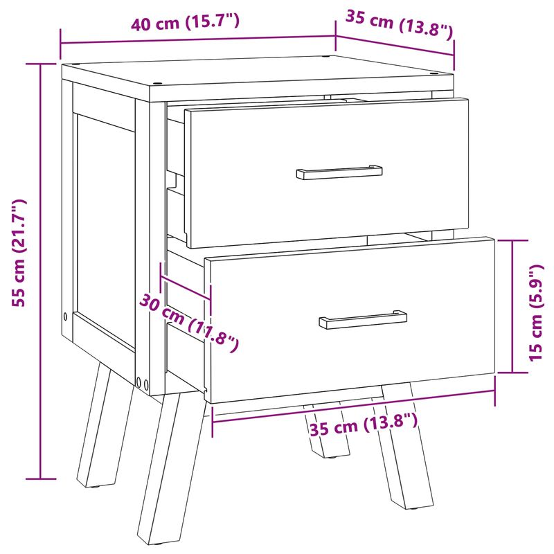 Casa si Gradina - Mobilier - Comode si corpuri - Noptiere - Noptiera cu sertar Maro 40 x 35 x 55 cm Lemn solid de tec - Infinity.ro