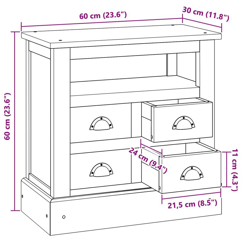Casa si Gradina - Mobilier - Comode si corpuri - Comode - Dulap de depozitare Maro 60 x 30 x 60 cm Lemn solid de tec - Infinity.ro