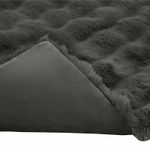 Casa si Gradina - Textile si covoare - Lenjerii de pat - Cearceafuri de pat - Patura din Blana sintetica de Iepure Gri inchis 220 x 240 cm - Infinity.ro