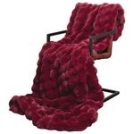 Casa si Gradina - Textile si covoare - Pături și cuverturi - Pături - Patura din Blana sintetica de Iepure Rosu Bordeaux 130 x 150 cm - Infinity.ro