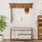 Casa si Gradina - Mobilier - Organizare si depozitare - Cuiere - Cuier de paltoane montat pe perete natural 100 x 10 x 20 cm - Infinity.ro