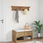 Casa si Gradina - Mobilier - Organizare si depozitare - Cuiere - Cuier de paltoane montat pe perete natural 100 x 10 x 20 cm - Infinity.ro