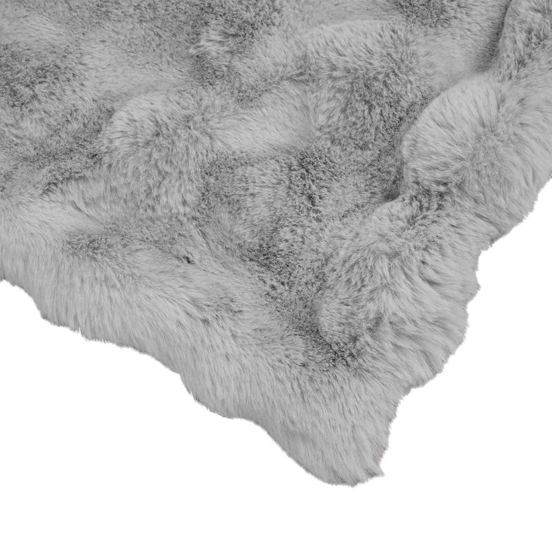 Casa si Gradina - Textile si covoare - Lenjerii de pat - Cearceafuri de pat - Patura din Blana sintetica de Iepure Gri 240 x 270 cm Poliester - Infinity.ro